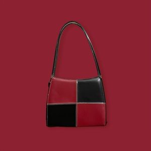 Red & Black Color Block Purse